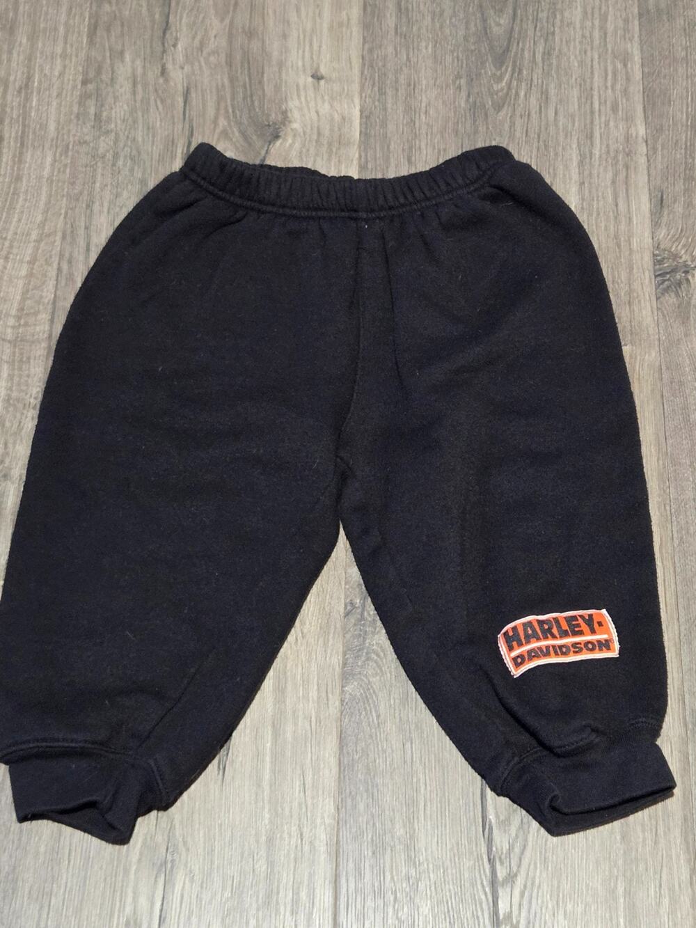 Vintage Y2K Harley-Davidson Motorcycle Sweatpants Black Logo Pants Size 24M